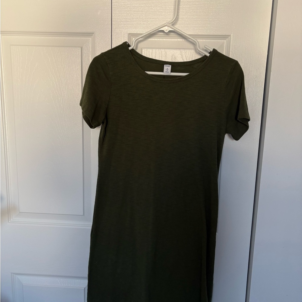 Old Navy Dark Green T-Shirt Dress